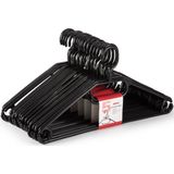 PlasticForte Kledinghangers - 5 stuks - zwart - kunststof - 40,5 cm - kledingkast opruimen