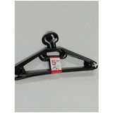 PlasticForte Kledinghangers - 5 stuks - zwart - kunststof - 40,5 cm - kledingkast opruimen
