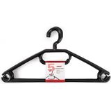 PlasticForte Kledinghangers - 5 stuks - zwart - kunststof - 40,5 cm - kledingkast opruimen