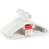 Plasticforte Kledinghangers - 5x - wit - kunststof - 40,5 cm - kledingkast opruimen