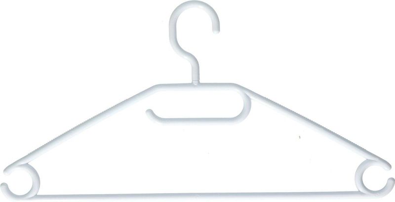 Plasticforte Kledinghangers - 5x - wit - kunststof - 40,5 cm - kledingkast opruimen