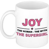 Naam cadeau mok/ beker Joy The woman, The myth the supergirl 300 ml