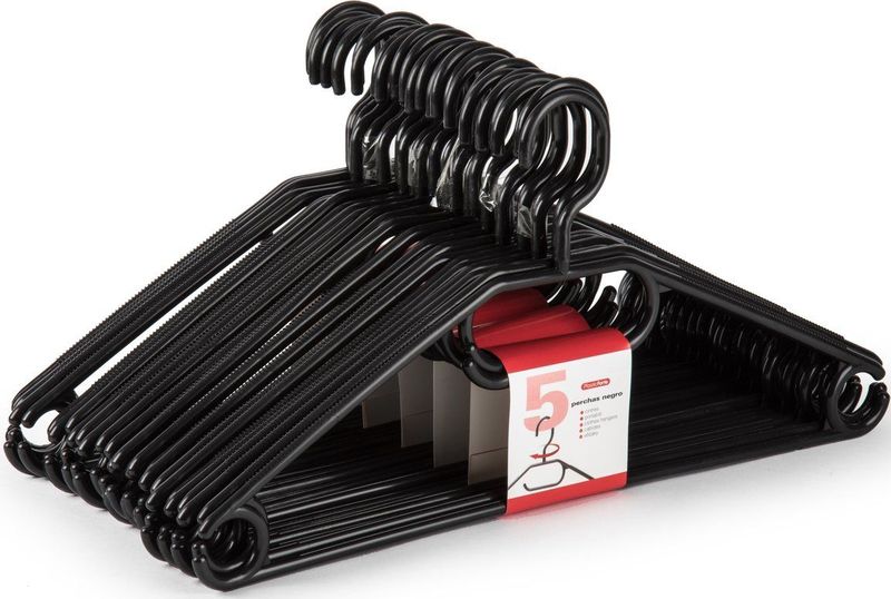 PlasticForte Kledinghangers 20x zwart kunststof 40,5 kledingkast opruimen