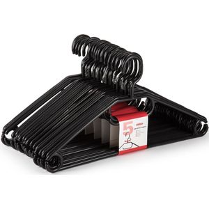 PlasticForte Kledinghangers 40x zwart kunststof 40,5 kledingkast opruimen