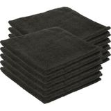 20x Professionele microvezeldoeken/schoonmaakdoeken zwart 40 x 40 cm - Vaatdoekjes - Huishouddoekjes - Bardoeken - Horeca schoonmaakartikelen