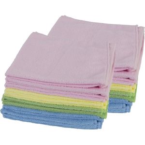20x Microvezeldoeken/schoonmaakdoeken gekleurd 40 x 38 cm - Vaatdoekjes - Huishouddoekjes - Schoonmaakartikelen voor keuken/badkamer/toilet