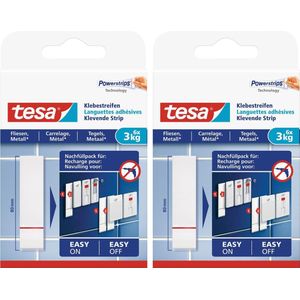 Tesa Powerstrips voor tegels/metaal - 12x stuks - Klusbenodigdheden - Plakstrips/powerstrips - Tape (klussen)