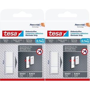 18x Tesa Powerstrips voor behang/pleister klusbenodigdheden - Klusbenodigdheden - Huishouden - Plakstrips/powerstrips - Dubbelzijdig - Zelfklevend - Tape/strips/plakkers