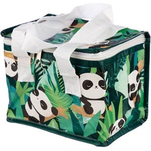 Kleine koeltas panda print groen 20.5 cm 4 liter - Koelboxen/koeltassen - Picknick/strand