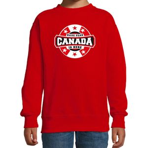 Have fear Canada is here / Canada supporter sweater rood voor kids