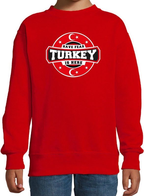 Bellatio Decorations - Have Fear Turkey Is Here - Sweater - Rood - Kids - Turkije Supporter
