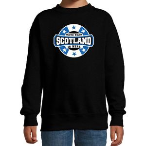 Have fear Scotland is here sweater met sterren embleem in de kleuren van de Schotse vlag - zwart - kids - Schotland supporter / Schots elftal fan trui / EK / WK / kleding 98/104