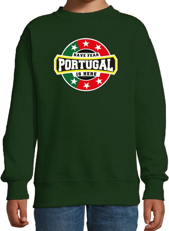 Bellatio Decorations - Sweater - Groen - Portugal Supporter - Kinderen