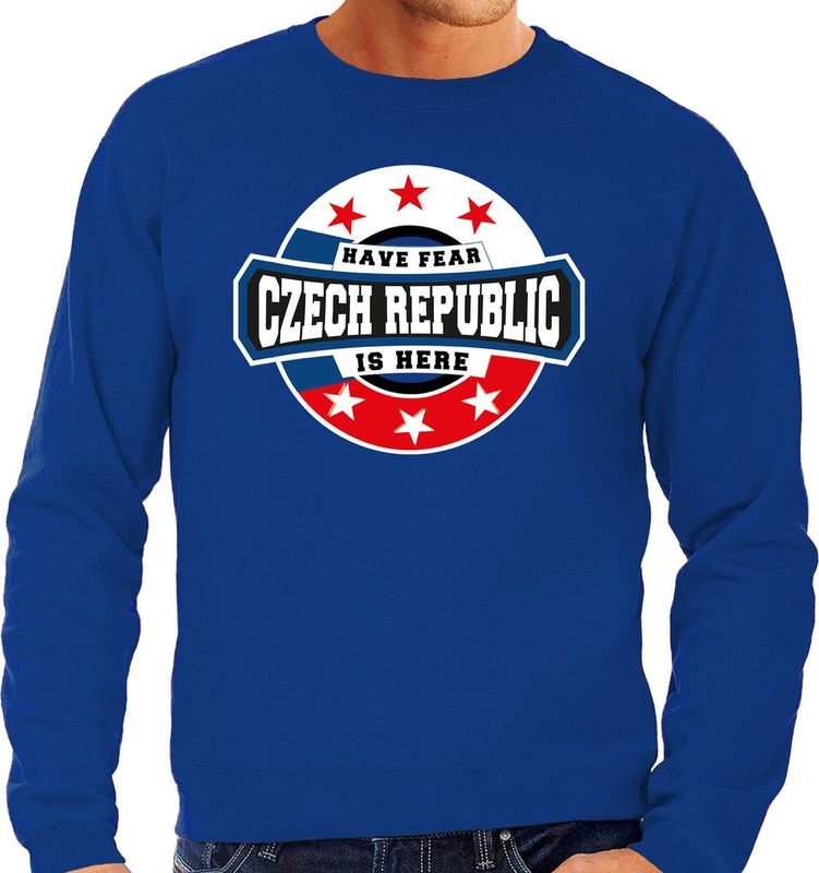 Sweater - Blauw - Katoen - Have Fear Czech Republic Is Here
