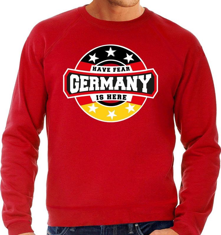 Bellatio Decorations - Have Fear Germany Is Here - Sweater - Rood - Heren