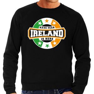 Have fear Ireland is here sweater met sterren Ierse vlag - zwart - heren - Ierland supporter / Iers elftal fan trui / EK / WK / kleding XL
