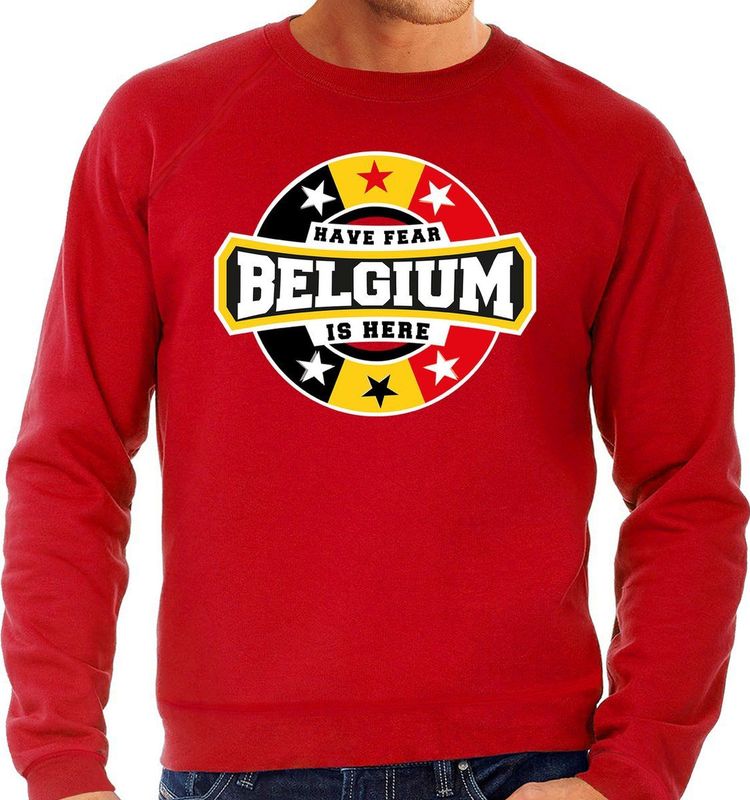Bellatio Decorations - Have Fear Belgium Is Here - Sweater - Rood - Heren