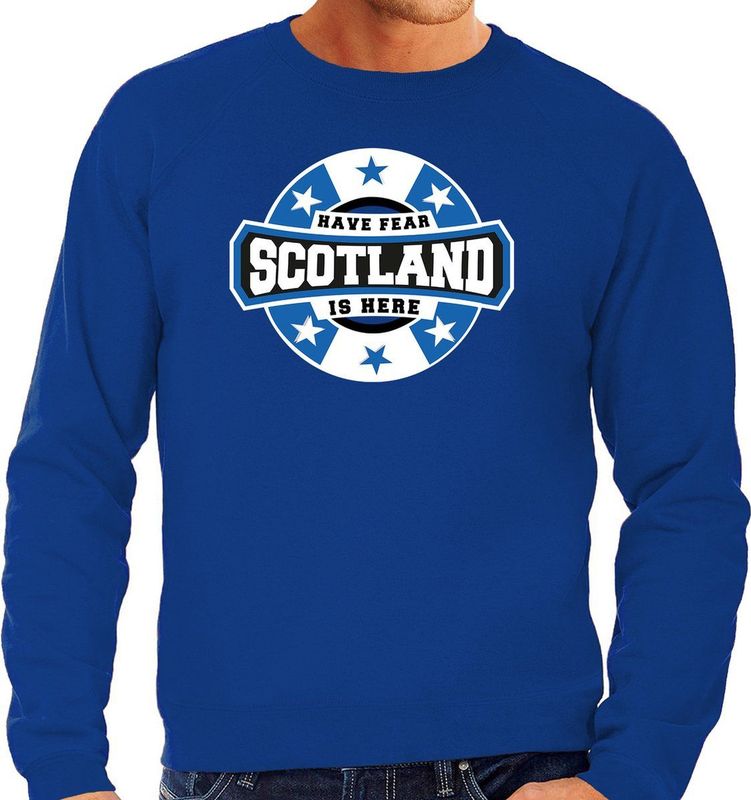 Bellatio Decorations - Have Fear Scotland Is Here - Sweater - Blauw - Heren