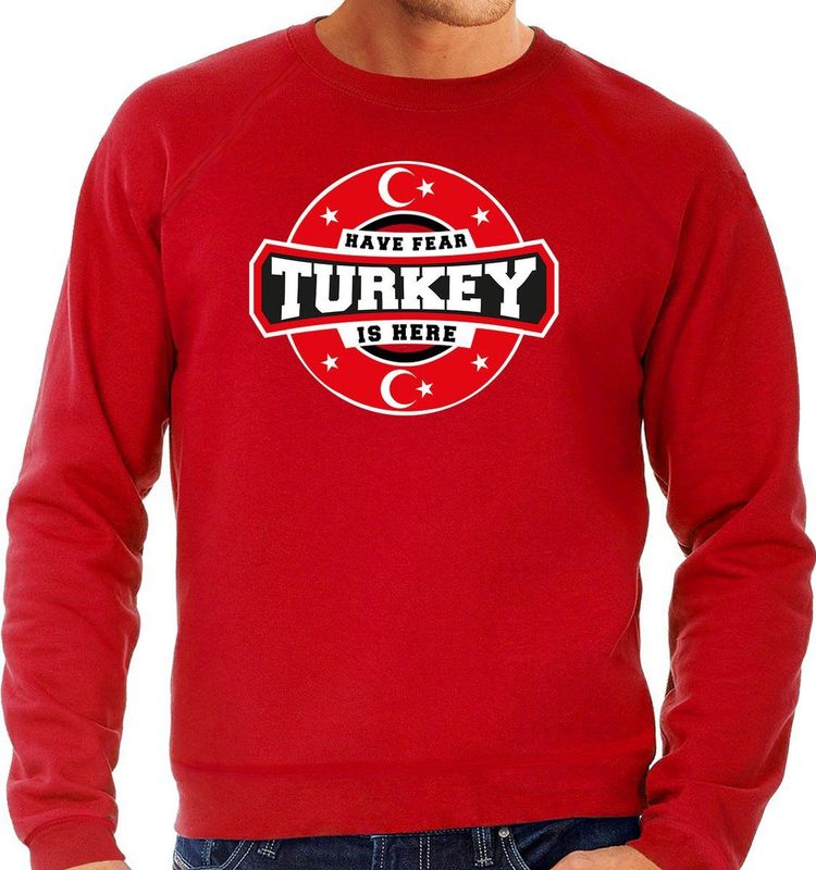 Bellatio Decorations - Sweater - Rood - Have Fear Turkey Is Here - Heren