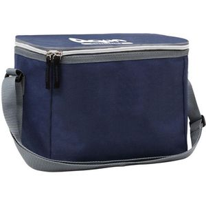 1x Koeltas voor sixpack/6 blikjes 21 x 15 cm 4 liter - navy - met verstelbare schouderband