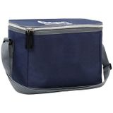 2x Koeltassen voor sixpack/6 blikjes 26 x 16 cm navy 7.5 liter met verstelbare schouderband - Koeltassen voor strand/picknick/vakantie - Dranken koelen