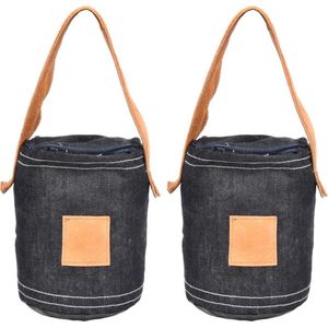 2x Deurstoppers Denim/Jeans en Leer 13 X 17 cm