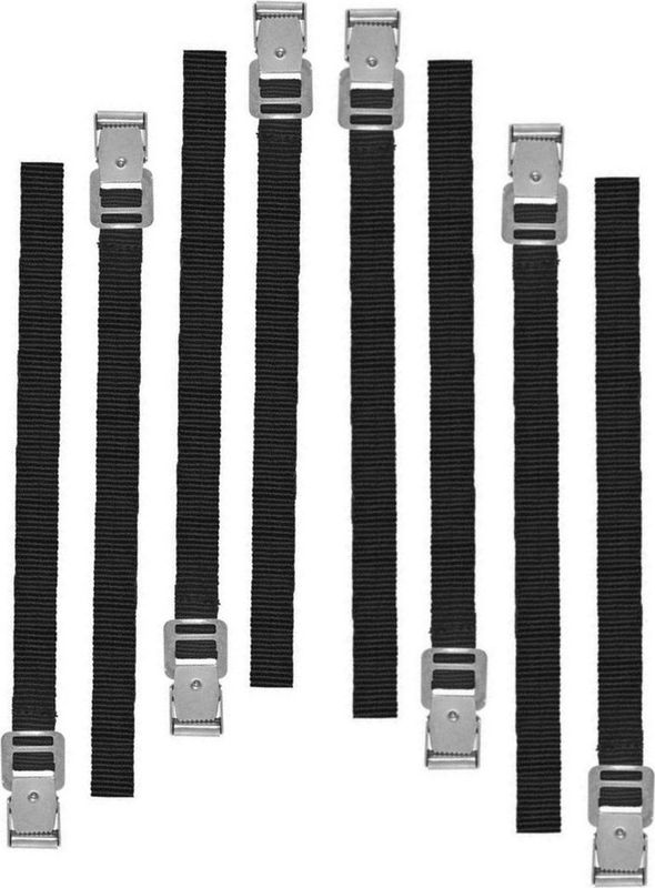 Set van 12x stuks caravan/camper fietsen spanbanden/sjorbanden/bindriemen 40 cm - Auto/caravan/camper fiets accessoires