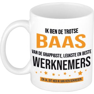 Trotse baas werknemers cadeau koffiemok / theebeker 300 ml - feest mokken