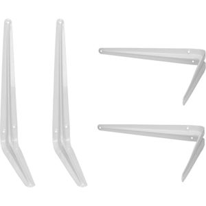 6x stuks plankdrager / plankdragers wit staal 25 x 20 cm - Plankdragers