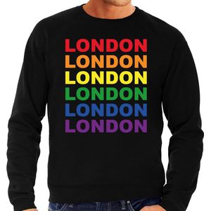 Regenboog London gay pride / parade zwarte sweater voor heren - LHBT evenement sweaters kleding