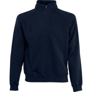 Fruit of the Loom - Fleece Sweater - Navy Blauw - 70% Katoen/30% Polyester, Regular Fit