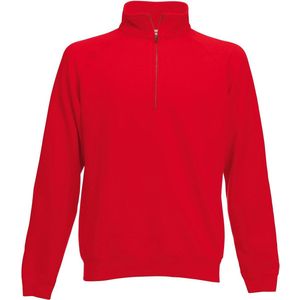 Rode fleece sweater/trui met rits kraag voor heren/volwassenen - Katoenen/polyester sweaters/truien M (EU 50)