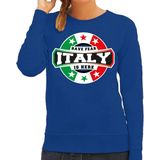 Bellatio Decorations - Sweater - Blauw - Katoen - HAVE FEAR ITALY IS HERE