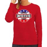 Bellatio Decorations - Sweater - Rood - Katoen - Amerikaans Embleem
