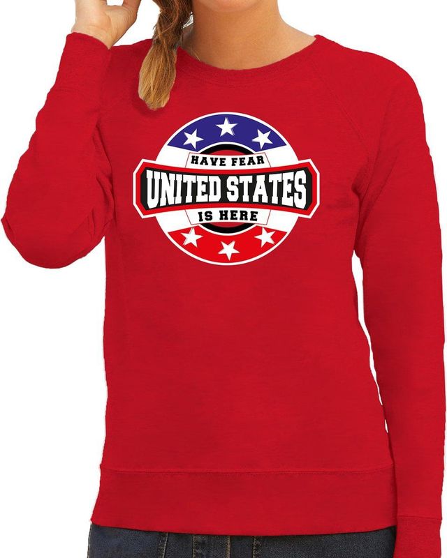 Bellatio Decorations - Sweater - Rood - Katoen - Amerikaans Embleem