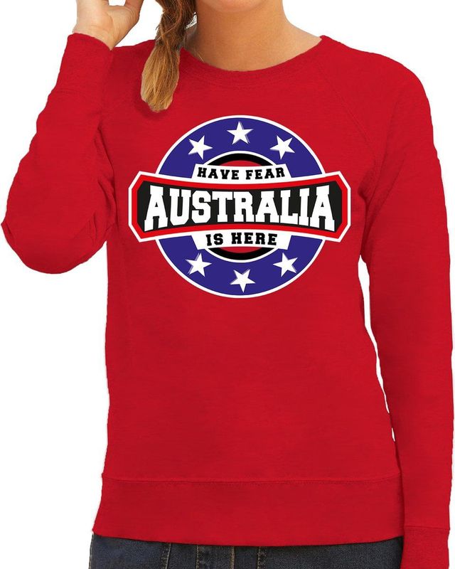 Have Fear - Australia Is Here - Sweater - Rood - Dames - Sterren Embleem
