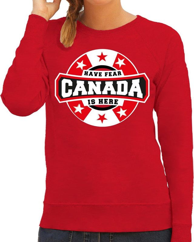 Sweater - Rood - Katoen - Have Fear Canada Is Here