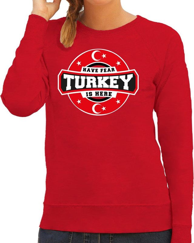 Bellatio Decorations - Have Fear Turkey Is Here - Sweater - Rood - Dames