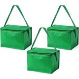 3x stuks kleine mini koeltasjes groen sixpack blikjes - Compacte koelboxen/koeltassen