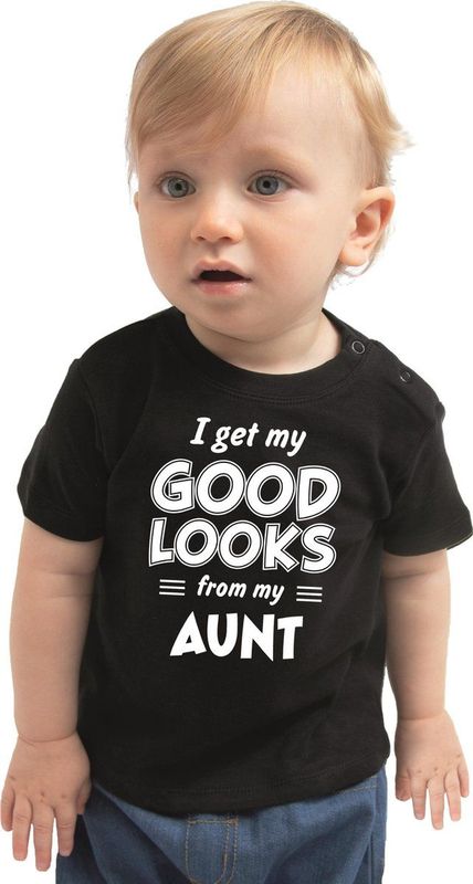 I get my good looks from my aunt cadeau t-shirt zwart voor baby - unisex - jongens meisjes 62