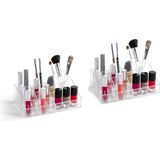 Make-up Organizer - Set van 2 - Transparant - Kunststof - 15 Vaks
