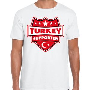 Turkey supporter schild t-shirt wit voor heren - Turkije landen t-shirt / kleding - EK / WK / Olympische spelen outfit XL