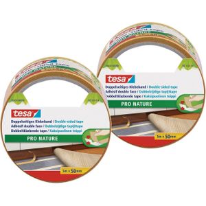Tesa - Pro Nature - Dubbelzijdig Tape - Beige - 5 Meter - 4 Rollen