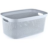 1x Creme wit wasmand35 liter 34 x 54 x 23 cm - Kunststof/plastic draagmand - De was doen huishoudartikelen - Wasmanden/wasgoedmanden