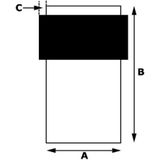 1x stuks deurstopper / deurstoppers met zwarte buffer - RVS - 5 x 3 cm