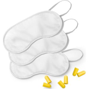 Slaapmasker - Wit - Microfiber - Met Oordoppen - Verduisterend - 10 Stuks