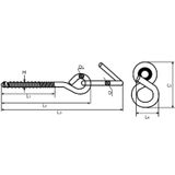 Bevestigingshaak - 2x stuks - staal verzinkt - 180 mm - houtdraad - schommelhaak - Schommelhaken