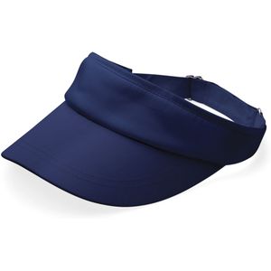 Katoenen navy blauwe sport zonneklep pet voor dames/heren/volwassenen