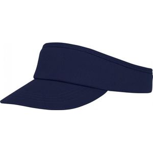 Katoenen navy blauwe zonneklep pet voor dames/heren/volwassenen