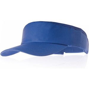 Zonneklep - Zonnepet - Zonnecap - Verstelbaar middels klittenband - Voor dames en heren - Katoen - Blauw